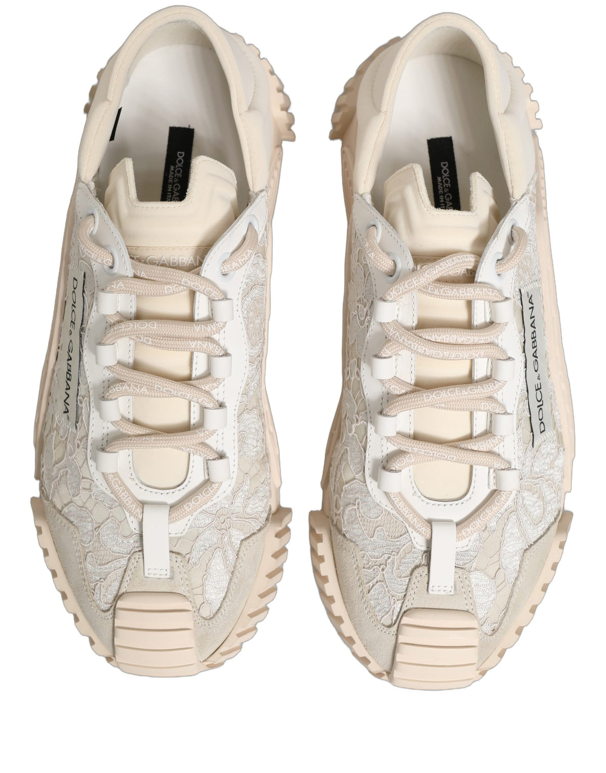 Dolce & Gabbana Women's Low Top PVC Polyurethane Goat Leather & Cotton Sneakers - White