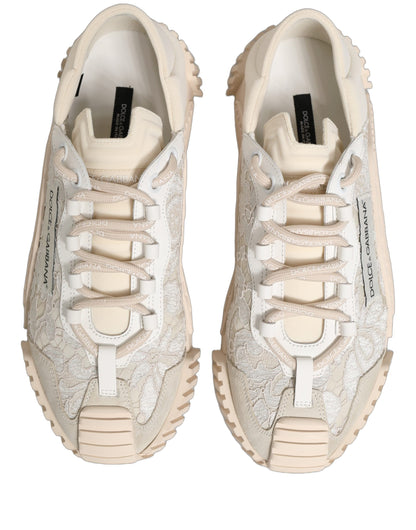 Dolce & Gabbana Women's Low Top PVC Polyurethane Goat Leather & Cotton Sneakers - White