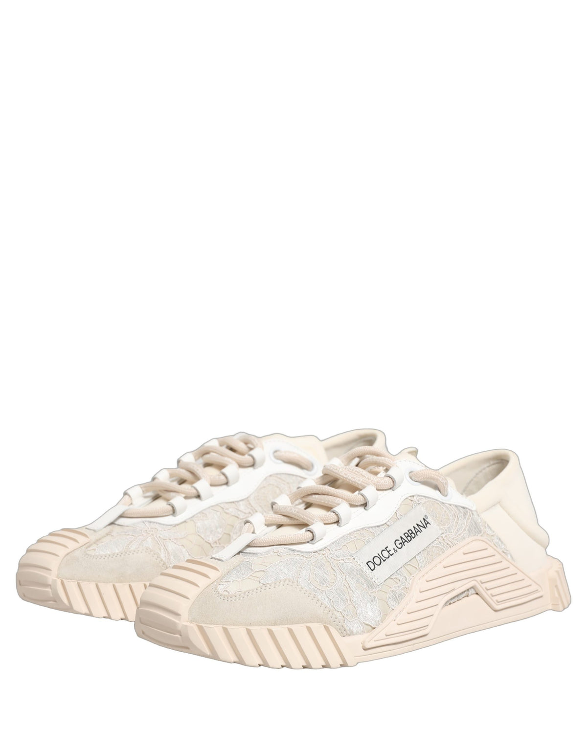 Dolce & Gabbana Women's Low Top PVC Polyurethane Goat Leather & Cotton Sneakers - White