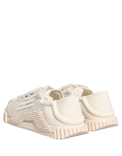 Dolce & Gabbana Women's Low Top PVC Polyurethane Goat Leather & Cotton Sneakers - White