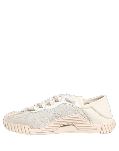 Dolce & Gabbana White Lace NS1 Low Top Sneaker Sports Shoes