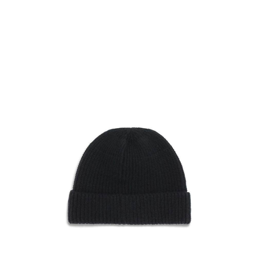 Beanie Hat by Prada for men in nylon wool & capra leather black features a refined luxury silhouette, artfully capturing the essence of the refined luxury Nylon Wool & Capra Leather Beanie Hat design for a sophisticated, premium look.