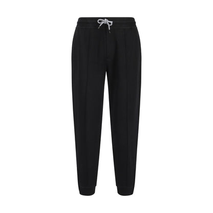 Jogger Sweatpants by Brunello Cucinelli for men in polyamide silk cotton & capra leather black features an dynamic relaxed-fit & regular-fit with long, , and functional seamless for an dynamic silhouette.