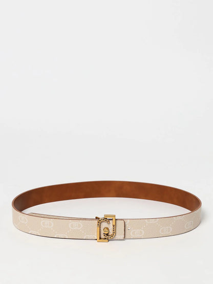Belt by Liu Jo for women in leather beige features an artisanal finish, elegantly showcasing the signature style and artisanal craftsmanship of the Leather Belt design.