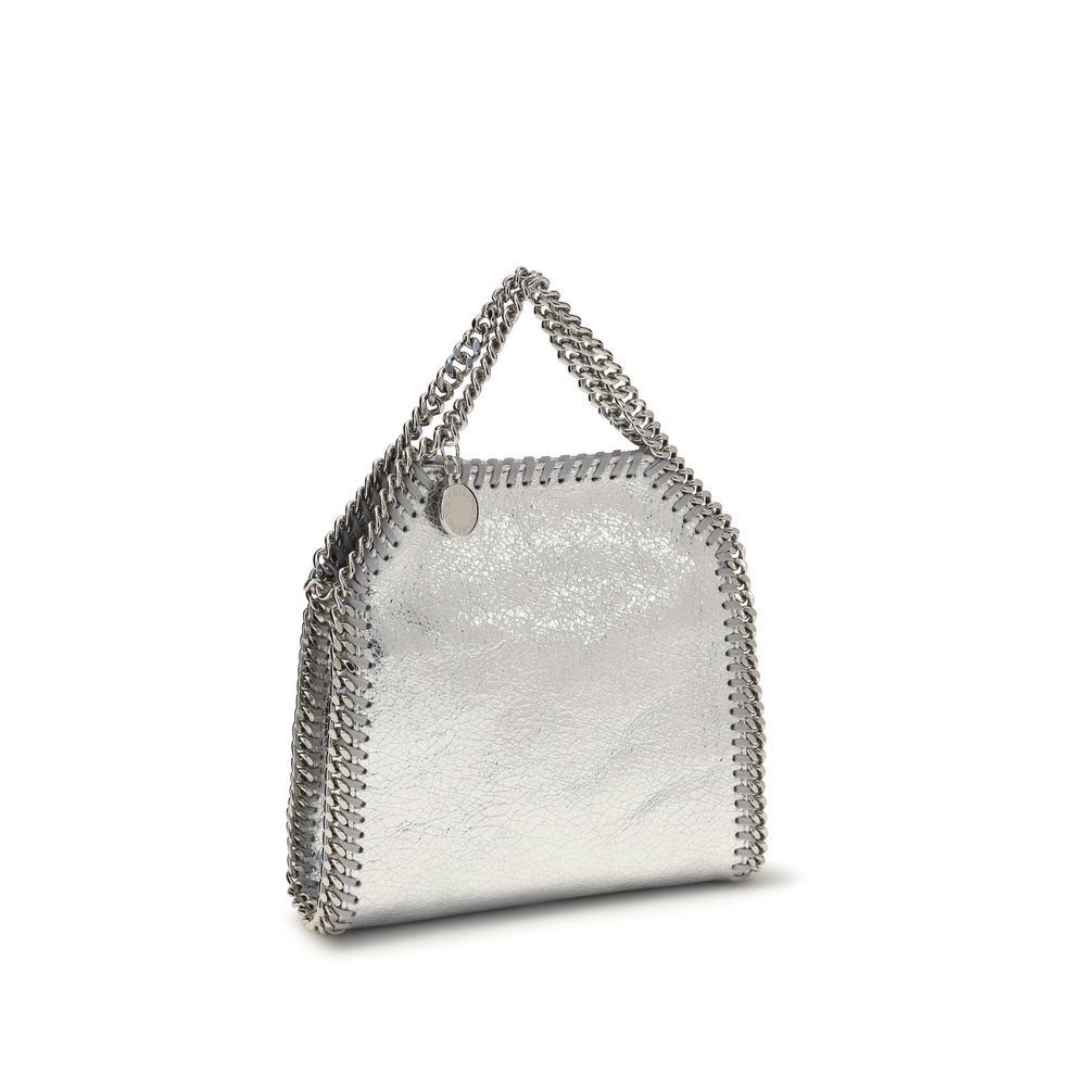 Compact Shoulder Bag by Stella McCartney for women in polyester leather silver & signature presents a versatile silhouette, showcasing a secure snap & magnetic and versatile with versatile shoulder-strap & handle for a sophisticated look.