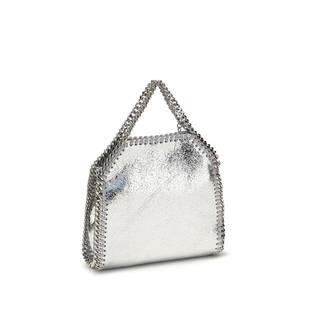 Compact Shoulder Bag by Stella McCartney for women in polyester leather silver & signature features a distinguished silhouette, showcasing a secure snap & magnetic and distinguished with versatile shoulder-strap & handle for a distinguished finish.
