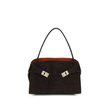 Shoulder Bag by Ferragamo for women in polyurethane & bos taurus suede calf leather brown, gold, signature-print & print features a effortless chic silhouette with a secure zipper & buckle, ample , and versatile shoulder-strap for a effortless chic finish.