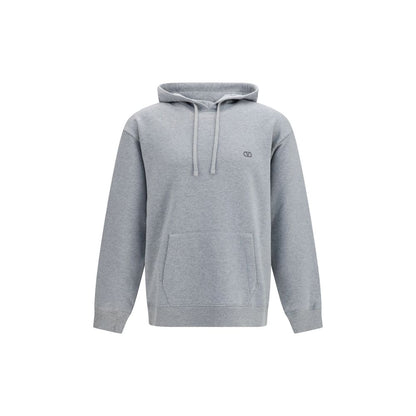 Sweatshirt Hoodie by Valentino Garavani for men in cotton gray & signature features an avant-garde silhouette, showcasing a sophisticated hooded neckline and long-sleeve detail for a truly avant-garde finish.