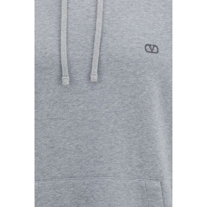 Sweatshirt Hoodie by Valentino Garavani for men in cotton gray & signature showcases a city-ready silhouette, artfully detailed with a signature and for a city-ready finish.