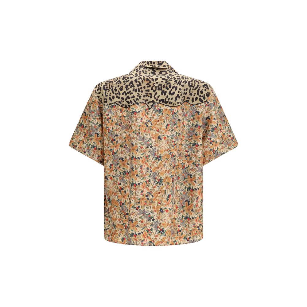 Shirt by Valentino Garavani for men in silk multicolor, leopard-print, patterned, floral & print showcases a sleek silhouette, elegantly detailed with a sleek and for a sleek finish.