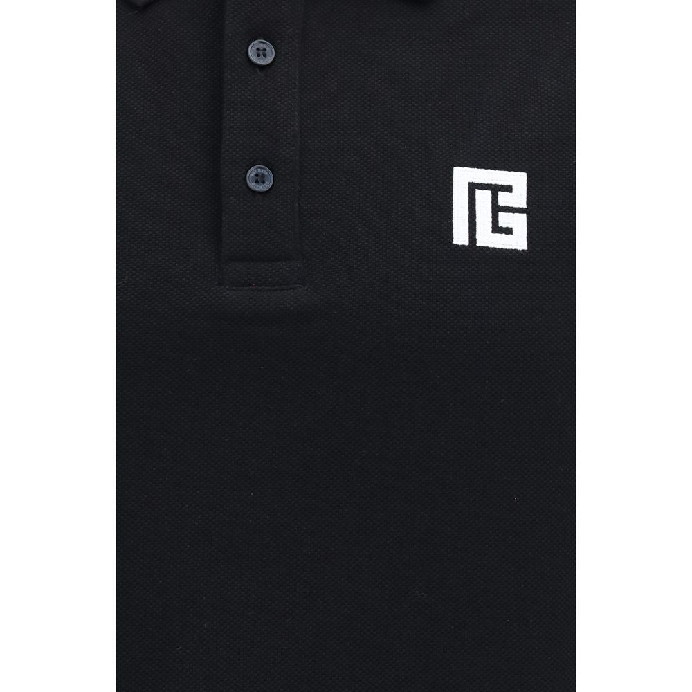 Polo Shirt by Balmain for men in cotton black & signature presents a distinguished silhouette, showcasing a sophisticated and distinguished for a truly distinguished finish.