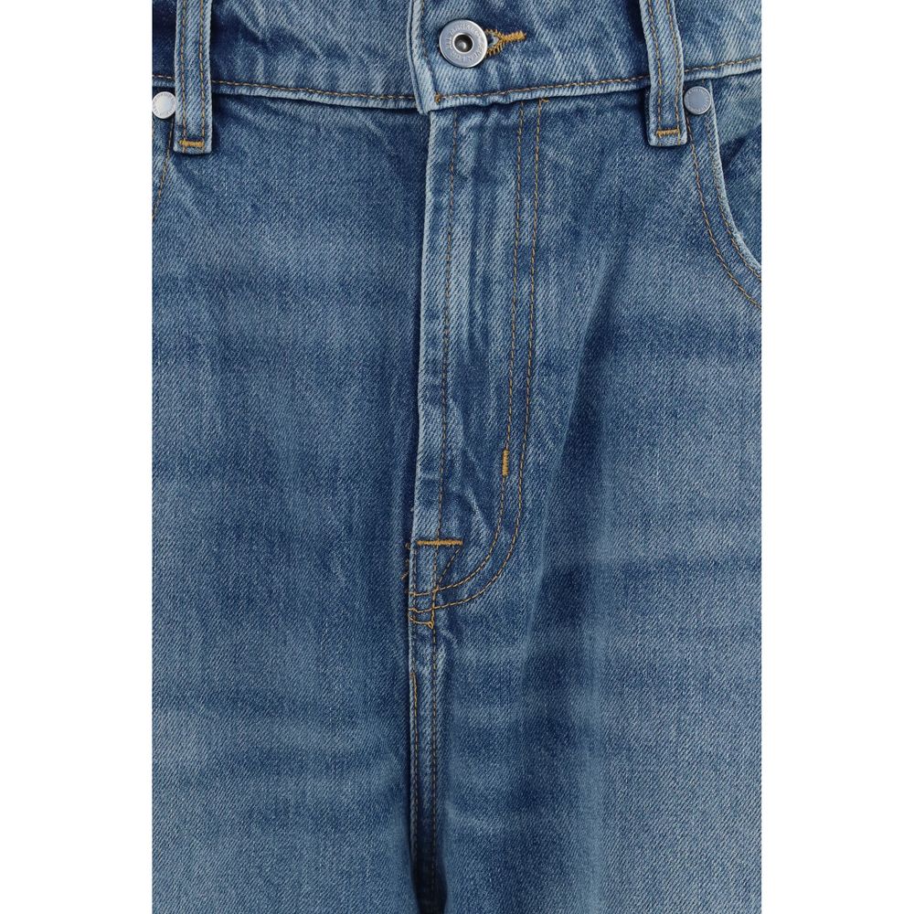 Jeans by 7FOR for men in denim cotton blue & sand features an sophisticated and straight, relaxed-fit, regular-fit & wide with a precise long, creating a sophisticated and sophisticated silhouette.
