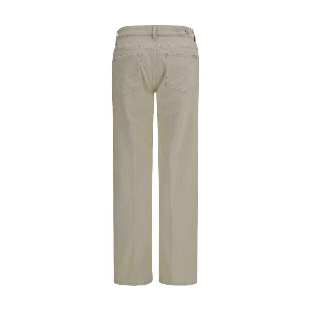 Jeans by 7FOR for women in stretch denim cotton beige features a refined silhouette with a refined straight-leg & regular-fit, defined by a and a refined long for a refined finish.