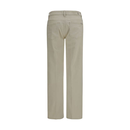 Jeans by 7FOR for women in stretch denim cotton beige features a refined silhouette with a refined straight-leg & regular-fit, defined by a and a refined long for a refined finish.