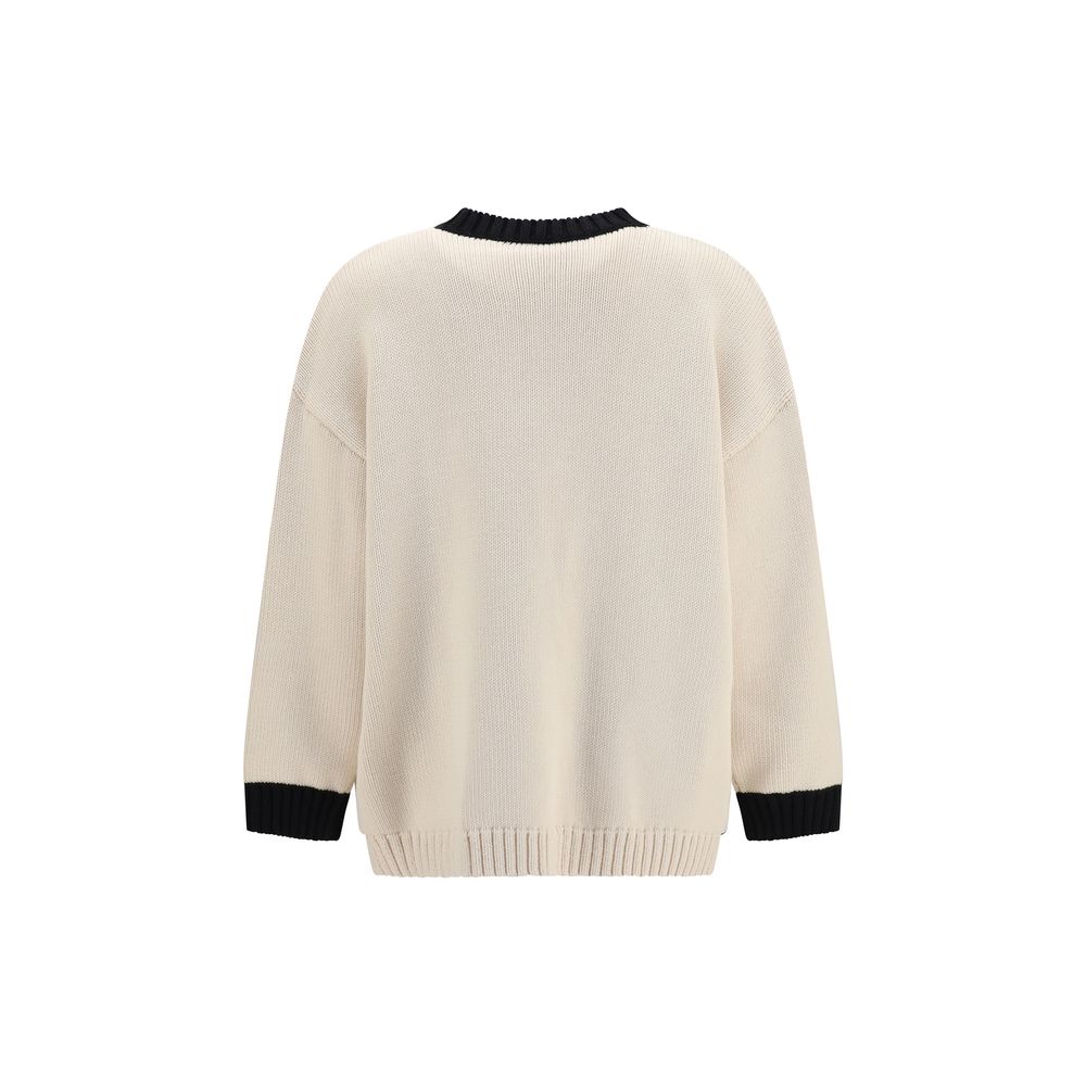 Cardigan by Valentino Garavani for women in cotton polyester beige & gold features an impeccable silhouette, showcasing a sophisticated and detail for a truly impeccable finish.