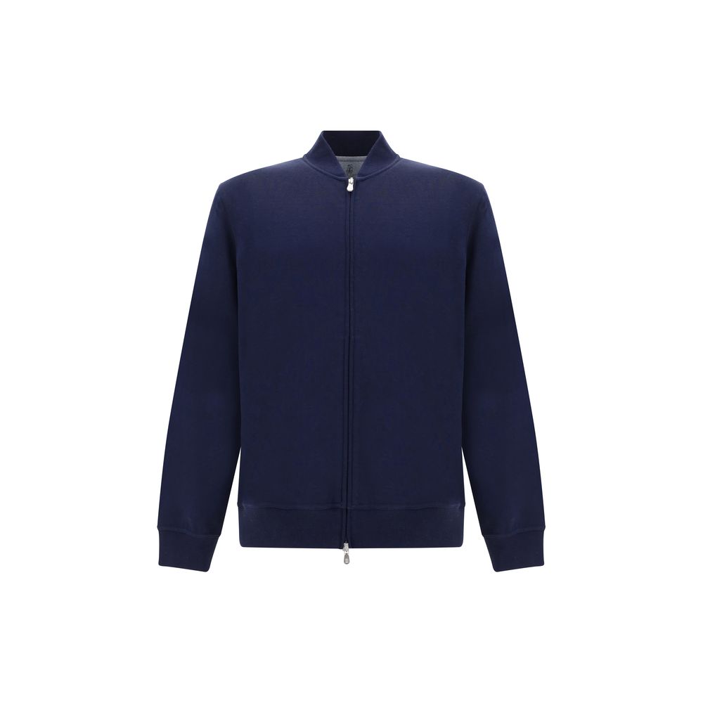 Sweatshirt by Brunello Cucinelli for men in cotton blue features an enviable silhouette, showcasing a premium and refined for a truly enviable finish.