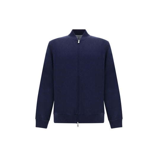 Sweatshirt by Brunello Cucinelli for men in cotton blue features an enviable silhouette, showcasing a premium and refined for a truly enviable finish.