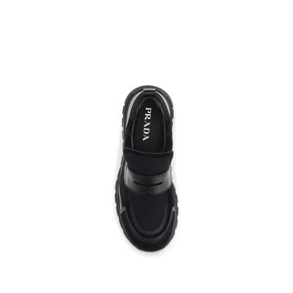 Athletic Sneakers by Prada for men in bos taurus calf leather black presents a sleek silhouette, perfectly capturing the athletic style essence of Men's Athletic Bos Taurus Calf Leather Sneakers with its sleek design and premium finish.