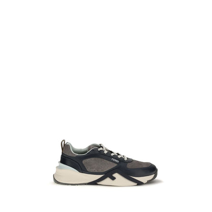 Athletic Sneakers by Fendi for men in bos taurus suede calfskin leather multicolor, white & signature showcases a architectural silhouette, artfully capturing the essence of the Flow Men's Athletic Bos Taurus Suede Calfskin Leather Sneakers with its signature architectural athletic style construction.