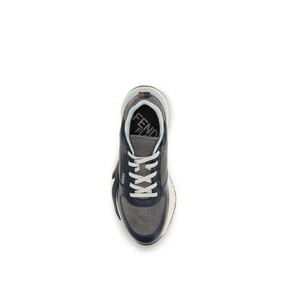 Athletic Sneakers by Fendi for men in bos taurus suede calfskin leather multicolor, white & signature presents a sleek silhouette, perfectly capturing the athletic style essence of Flow Men's Athletic Bos Taurus Suede Calfskin Leather Sneakers with its sleek design and premium finish.