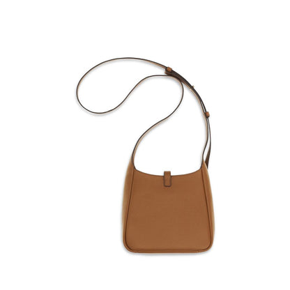 Crossbody Shoulder Bag by Tory Burch for women in bos taurus calf nappa & pebbled leather brown features an effortlessly chic silhouette with a secure snap, ample internal-pockets, and versatile crossbody-strap & adjustable-strap for effortlessly chic everyday luxury.