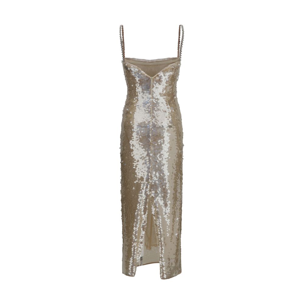 Nissa Gold Nylon Cocktail Dress