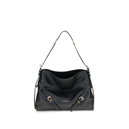 Medium 2-in-1 Shoulder & Crossbody Handbag by Givenchy for women in bos taurus calf leather black, gold & signature features an refined silhouette, showcasing a secure , ample , and versatile crossbody-strap, shoulder-strap, adjustable-strap & handle for a sophisticated refined aesthetic.