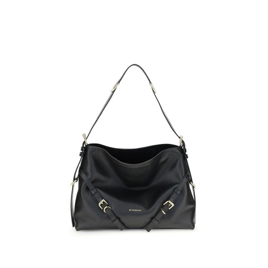 Medium 2-in-1 Shoulder & Crossbody Handbag by Givenchy for women in bos taurus calf leather black, gold & signature features an refined silhouette, showcasing a secure , ample , and versatile crossbody-strap, shoulder-strap, adjustable-strap & handle for a sophisticated refined aesthetic.