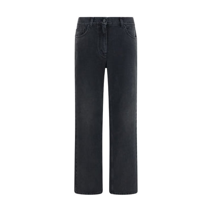 The Row Black Cotton Straight-Leg Jeans