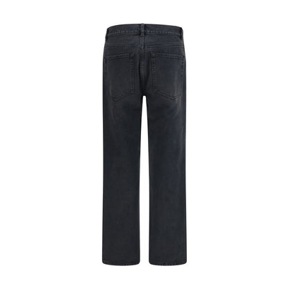 The Row Black Cotton Straight-Leg Jeans