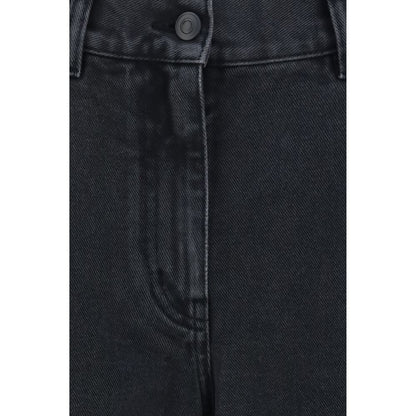 The Row Black Cotton Straight-Leg Jeans