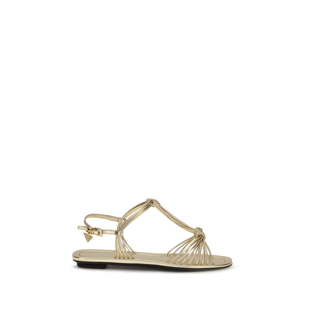 Flat Sandals by Prada for women in bos taurus nappa calf leather gold showcases a sculptural silhouette as Women's Bos Taurus Nappa Calf Leather Flat Sandals, defined by a sculptural flat and sculptural for a sculptural look.