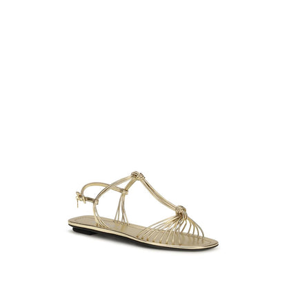 Flat Sandals by Prada for women in bos taurus nappa calf leather gold features an architectural design from the Women's Bos Taurus Nappa Calf Leather Flat Sandals collection, defined by a architectural flat and for a architectural finish.