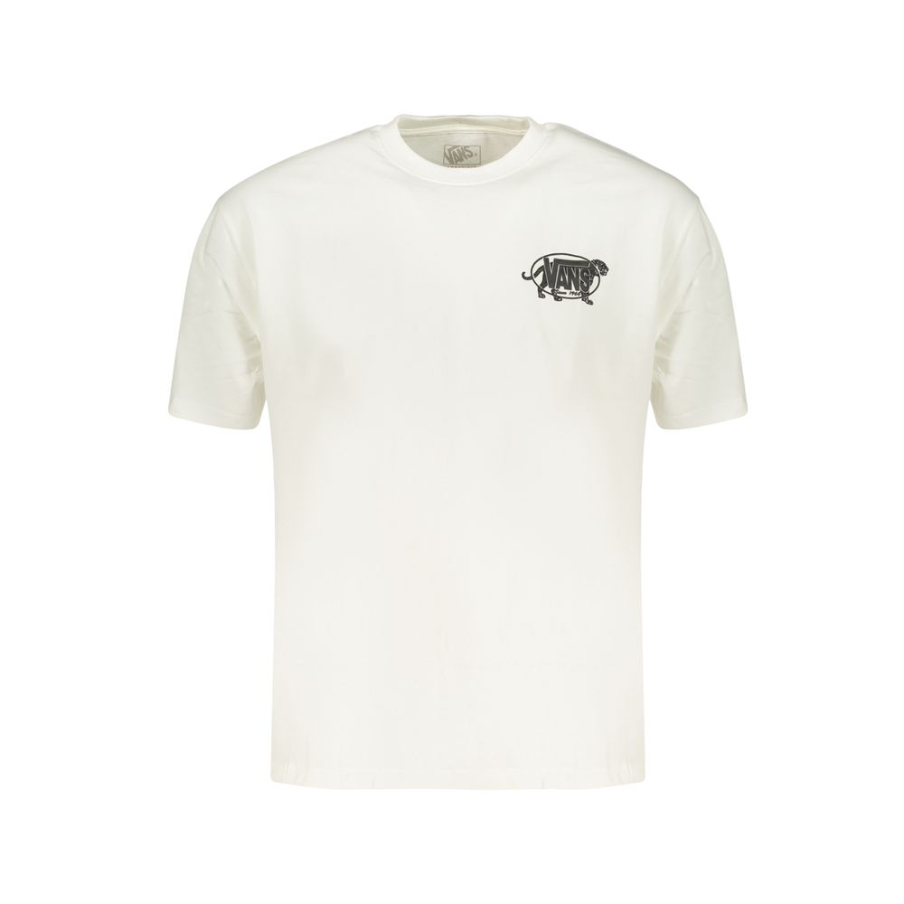 T-Shirt by Vans for men in cotton white & print features a plush silhouette, showcasing a sophisticated crew neckline and for a truly plush finish.