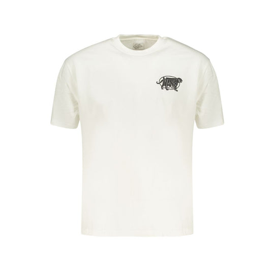 T-Shirt by Vans for men in cotton white & print features a plush silhouette, showcasing a sophisticated crew neckline and for a truly plush finish.