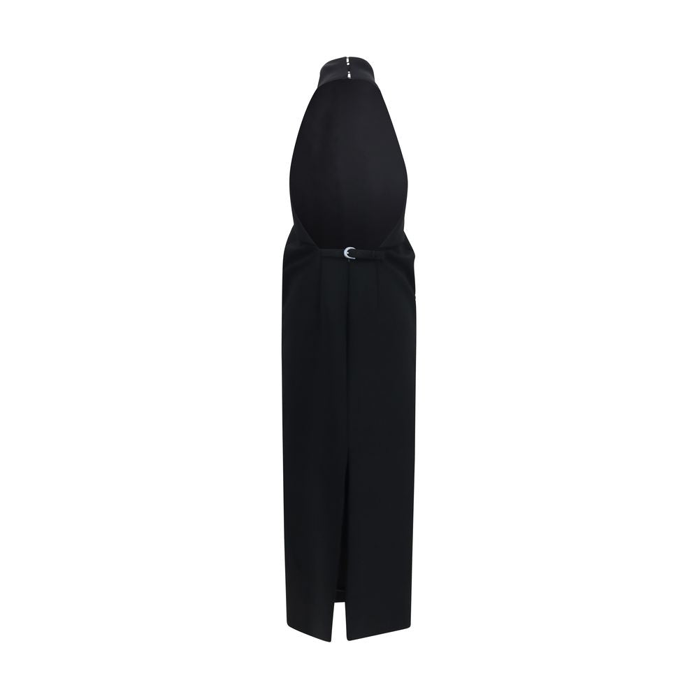 Dress by Khaite for women in polyester crepe black showcases a striking silhouette, elegantly detailed with a , refined halter neckline, and a striking long for a striking finish.