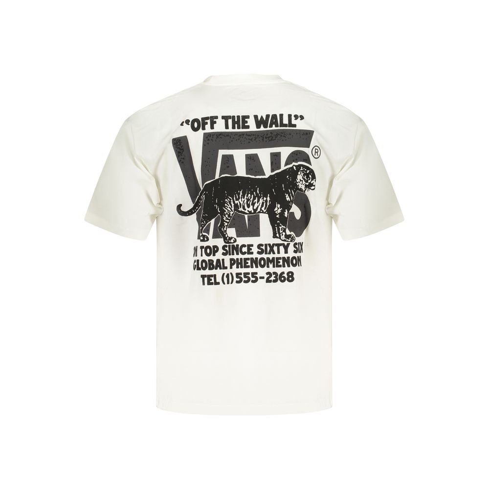 T-Shirt by Vans for men in cotton white & print features an edgy silhouette, meticulously detailed with a sophisticated and for a truly edgy finish.