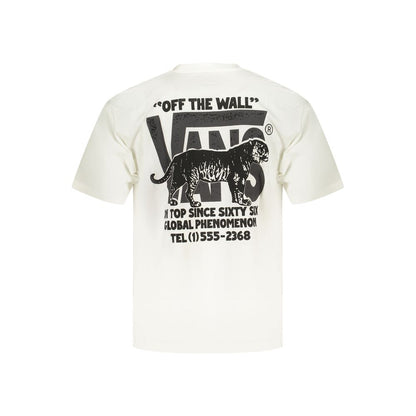 T-Shirt by Vans for men in cotton white & print features an edgy silhouette, meticulously detailed with a sophisticated and for a truly edgy finish.