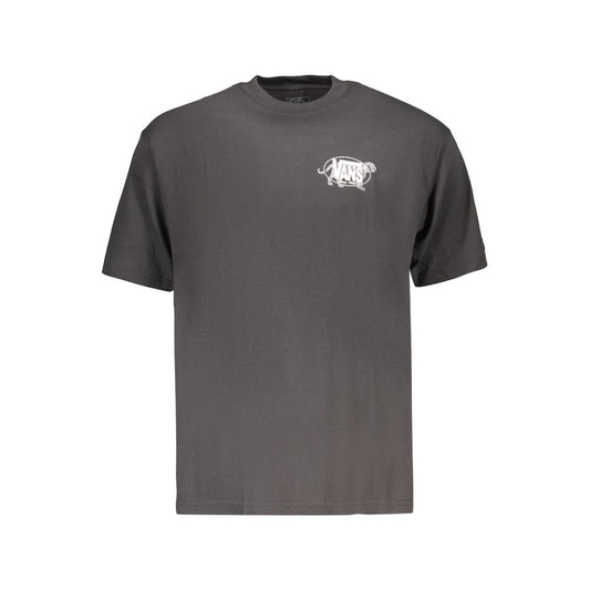T-Shirt by Vans for men in cotton black showcases a unassuming silhouette, artfully detailed with a refined crew neckline and unassuming for a sophisticated, contemporary look.