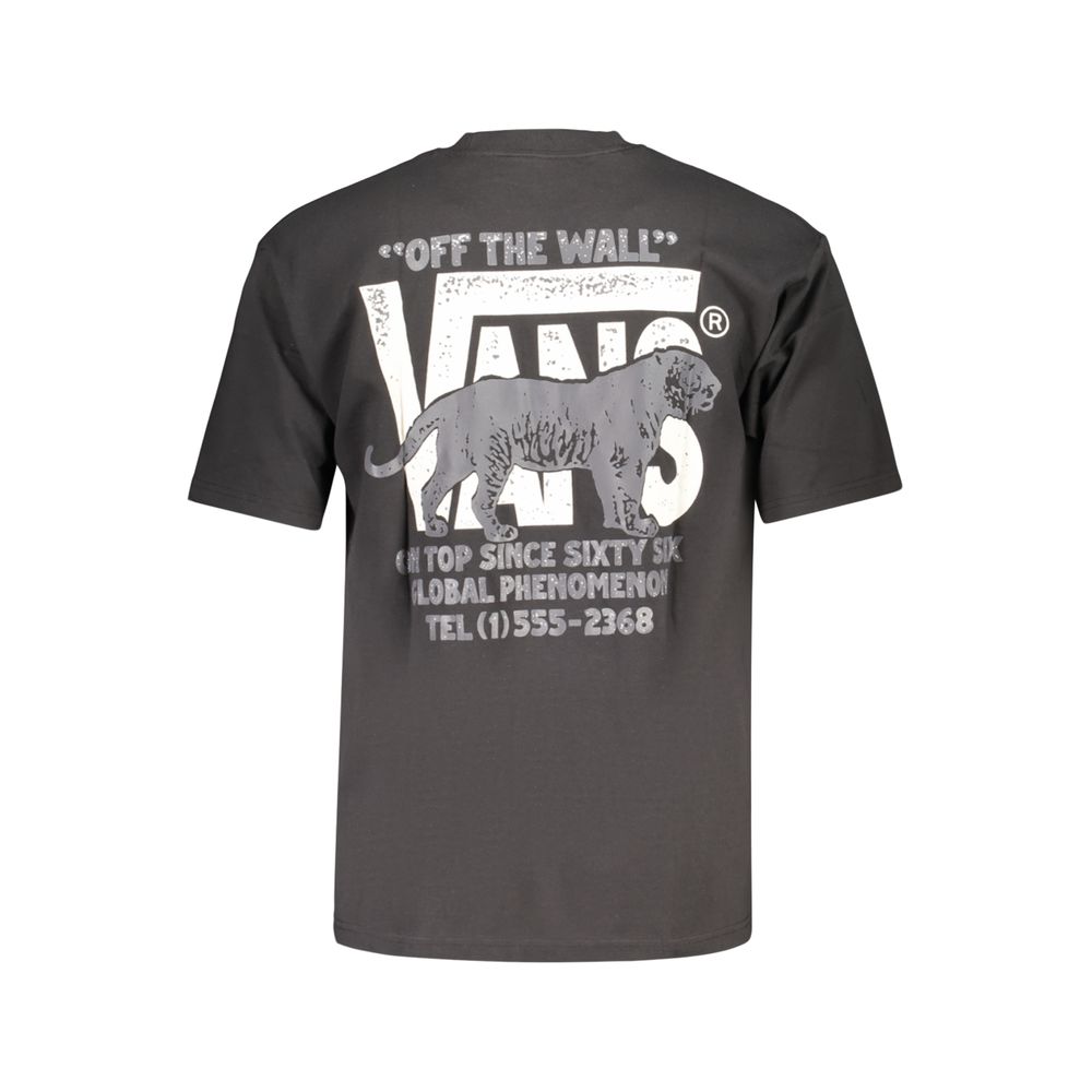 T-Shirt by Vans for men in cotton black showcases a fashionable silhouette, elegantly detailed with a fashionable and crew neckline for a sophisticated, high-fashion look.