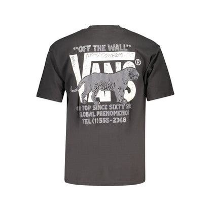 T-Shirt by Vans for men in cotton black showcases a fashionable silhouette, elegantly detailed with a fashionable and crew neckline for a sophisticated, high-fashion look.
