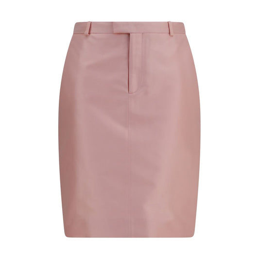 Skirt by Gucci for women in silk multicolor & pink showcases a sultry silhouette, elegantly defined by its mini and the sophisticated sultry design of the Women's Silk Mini Skirt.