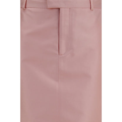 Skirt by Gucci for women in silk multicolor & pink showcases a dramatic silhouette, artfully capturing the essence of the Women's Silk Mini Skirt in a dramatic mini cut for a refined look.