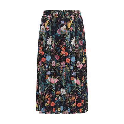 Skirt by Gucci for women in silk multicolor & print features an relaxed-yet-refined silhouette that elegantly showcases the Women's Pleated Silk Midi Skirt design and sophisticated midi.