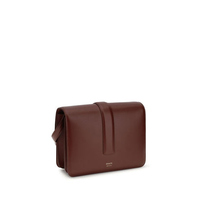 Khaite Blake Bos Taurus Calf Leather 2-in-1 Shoulder & Crossbody Flap Bag - Bordeaux Gold