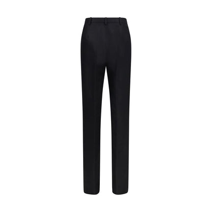 Trousers by Gucci for women in silk black features an on trend silhouette, showcasing a sophisticated regular-fit with a long and for an on trend finish.