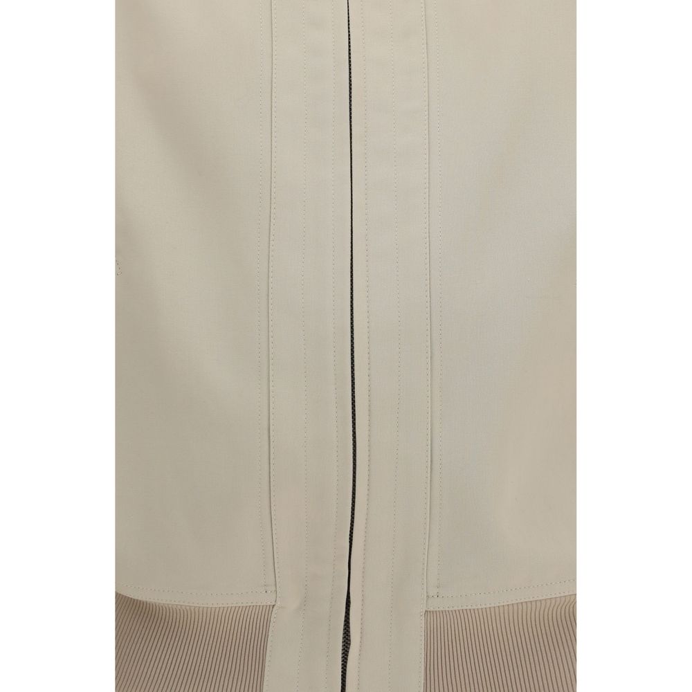 Bomber Jacket by Gucci for women in cotton & silk beige features a city-ready silhouette, detailed with pockets and a city-ready .