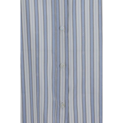 Shirt by Gucci for women in silk light-blue, white, patterned, jacquard & striped presents a discerning silhouette, showcasing a sophisticated and for a truly discerning finish.