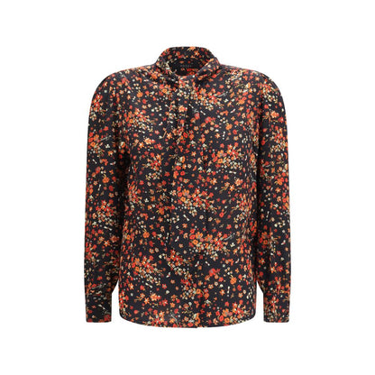 Shirt by Gucci for women in silk black, multicolor, red, patterned, floral & print, featuring a nuanced long-sleeve and nuanced for a sophisticated finish.