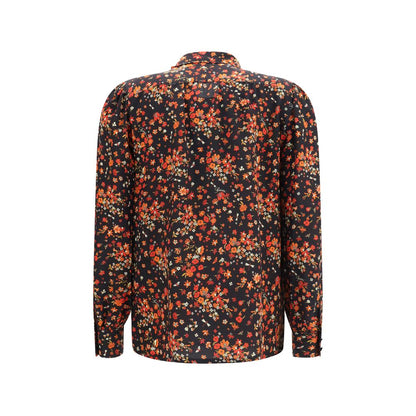 Shirt by Gucci for women in silk black, multicolor, red, patterned, floral & print showcases a sleek silhouette, elegantly detailed with a sleek and for a sleek finish.